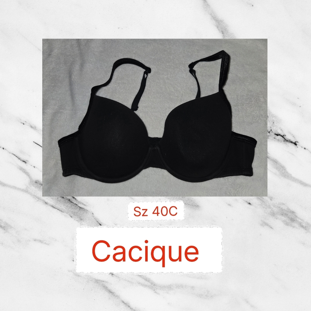 ❤️Cacique Black Full Coverage Bra Sz 40C